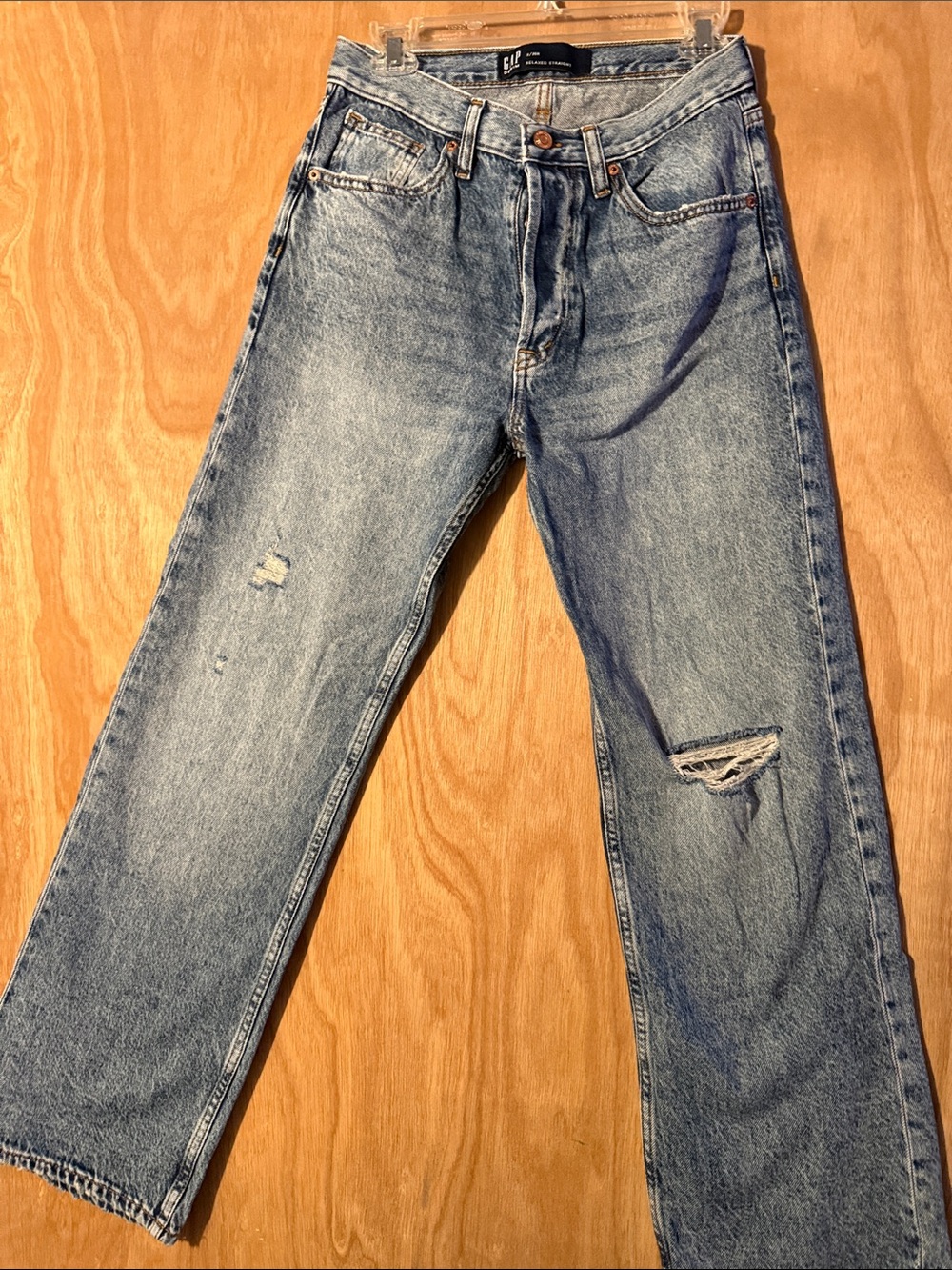 GAP Light Blue Relaxed Straight Distressed Women’s Jeans